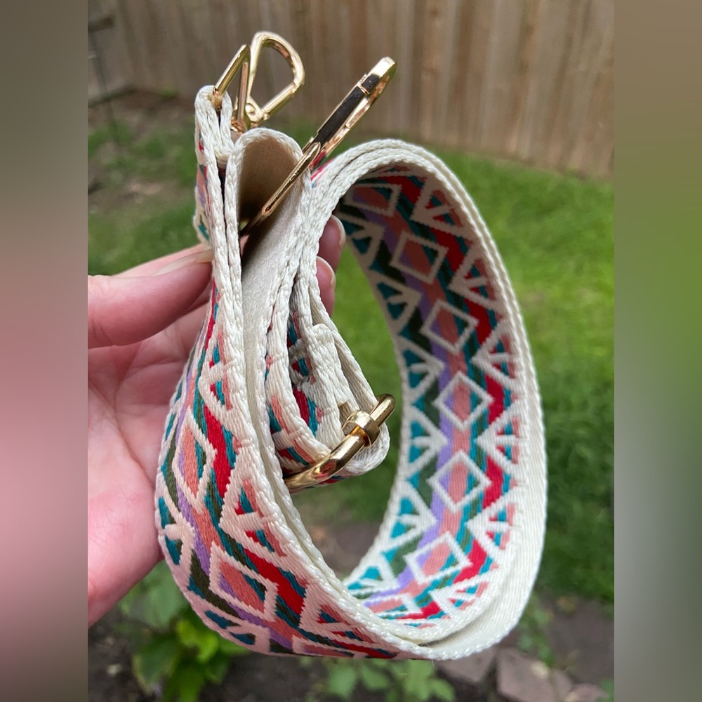 Camera/Guitar Strap- Colorful Geometric Patterned Strap for Bags/Totes NWOT - Picture 3 of 10